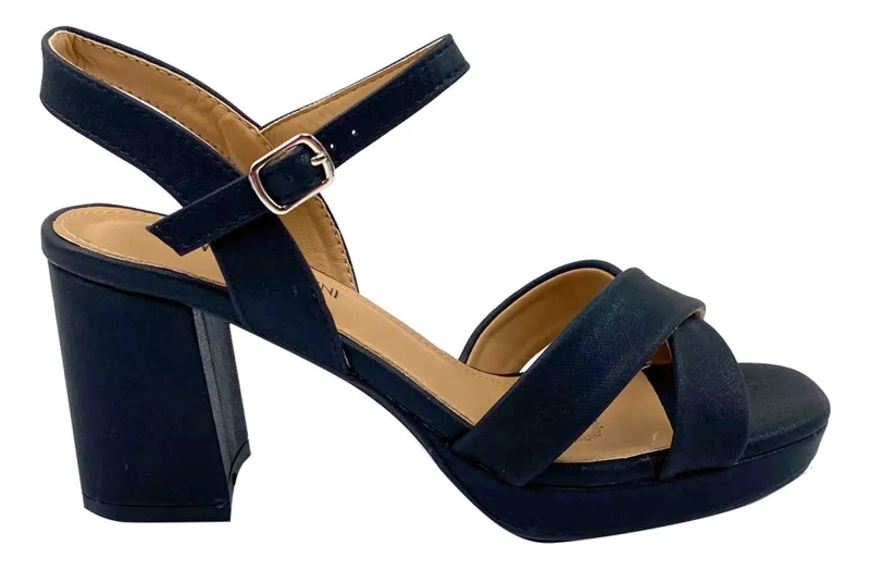 SANDALIA TACO MUJER GENNE VIA ROSMINI NEGRO - 1