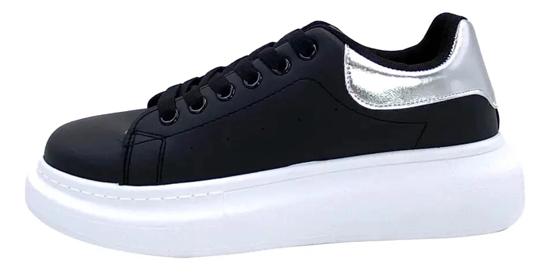 ZAPATILLA DEBORAH NEGRO / SILVER MARIA PIA URBANA MUJER - 1