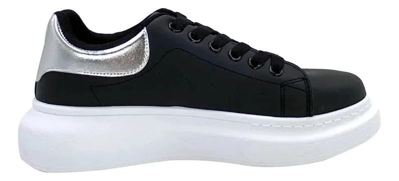 ZAPATILLA DEBORAH NEGRO / SILVER MARIA PIA URBANA MUJER - 4