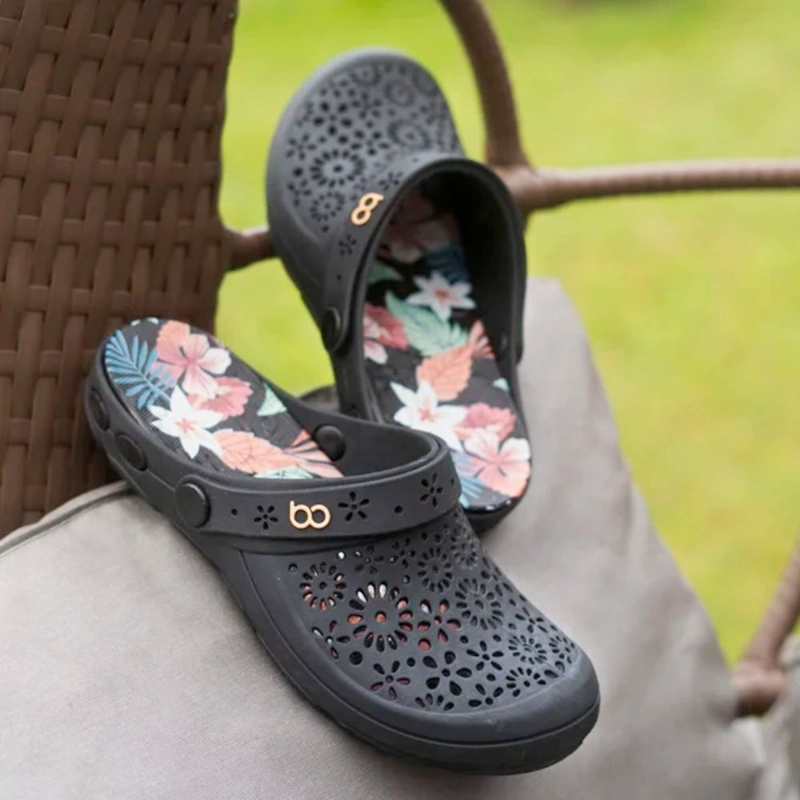 CLOG NELLIE MUJER BOAONDA NEGRO TROPICAL - 2