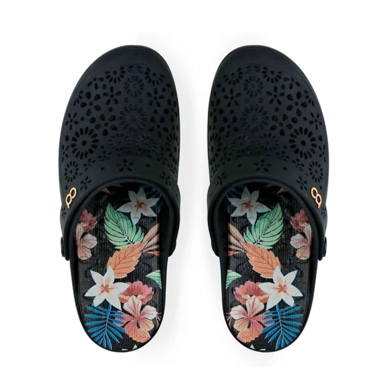 CLOG NELLIE MUJER BOAONDA NEGRO TROPICAL - 4