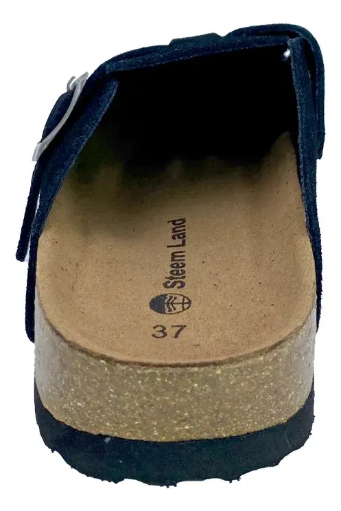 SANDALIA CUERO NEGRO STEEM LAND CASUAL CARISA MUJER - 2