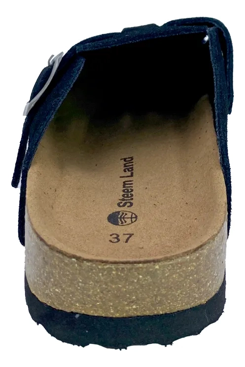 SANDALIA CUERO NEGRO STEEM LAND CASUAL CARISA MUJER - 2