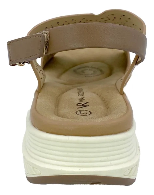 SANDALIA CAMEL VIA ROSMINI CHIALA CASUAL MUJER - 4