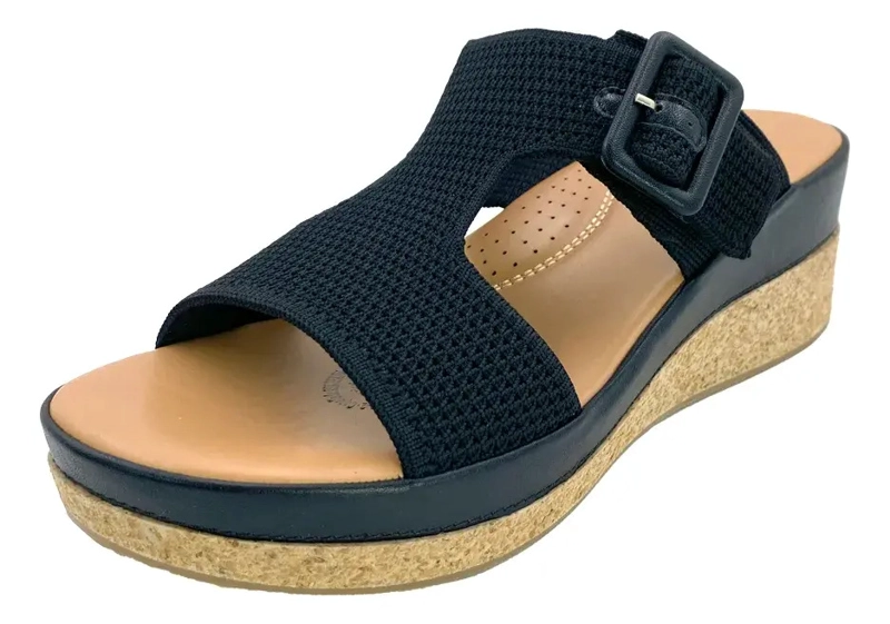 SANDALIA NEGRO TEXTIL VIA ROSMINI ORME CASUAL MUJER - 2
