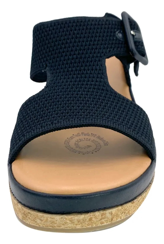 SANDALIA NEGRO TEXTIL VIA ROSMINI ORME CASUAL MUJER - 5