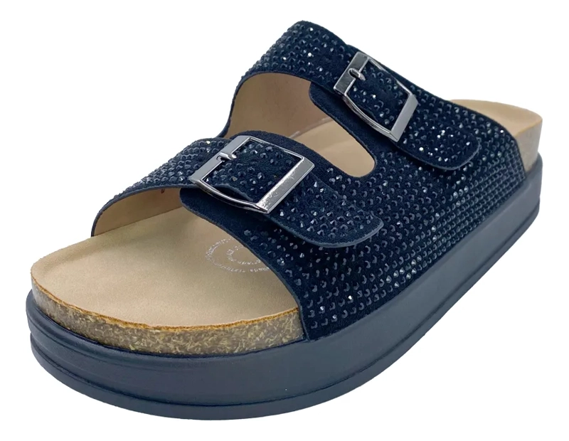SANDALIA NEGRO BRILLOS VIA ROSMINI NATTI CASUAL MUJER - 2