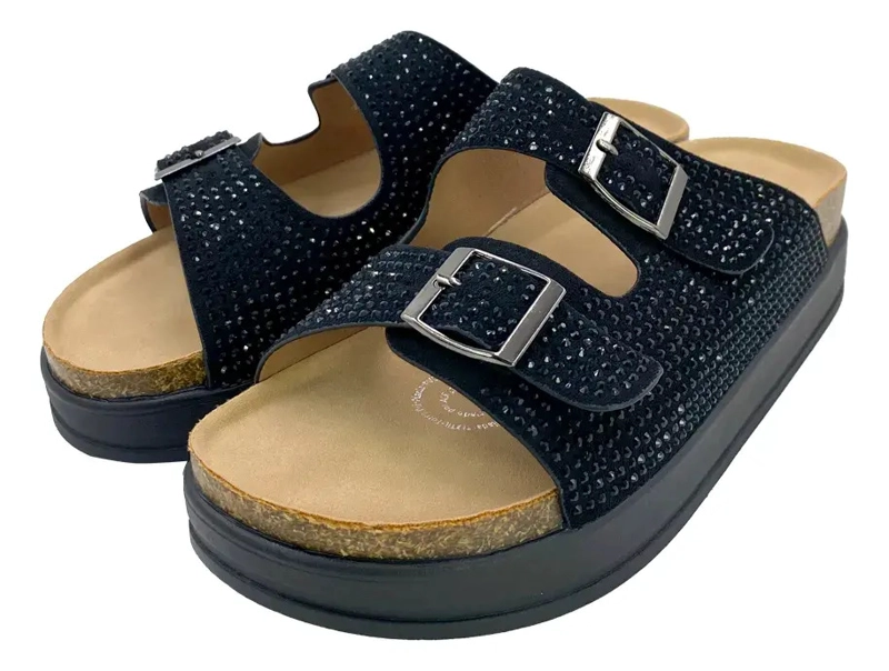 SANDALIA NEGRO BRILLOS VIA ROSMINI NATTI CASUAL MUJER - 3