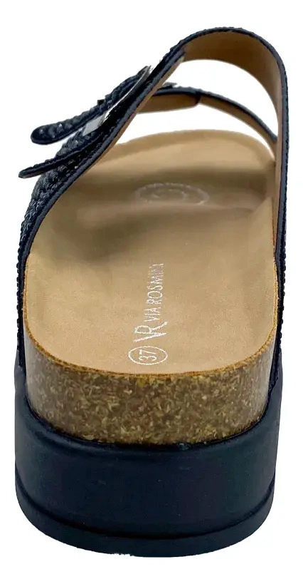 SANDALIA NEGRO BRILLOS VIA ROSMINI NATTI CASUAL MUJER - 4