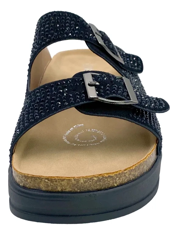 SANDALIA NEGRO BRILLOS VIA ROSMINI NATTI CASUAL MUJER - 5