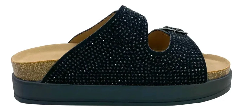 SANDALIA NEGRO BRILLOS VIA ROSMINI NATTI CASUAL MUJER - 6