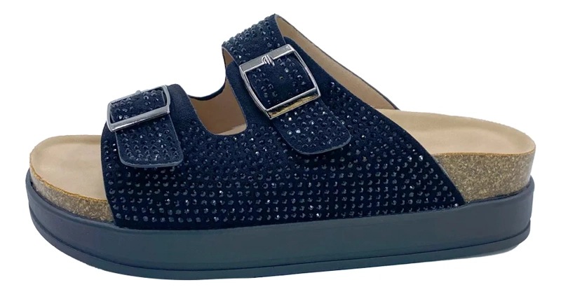 SANDALIA NEGRO BRILLOS VIA ROSMINI NATTI CASUAL MUJER - 7