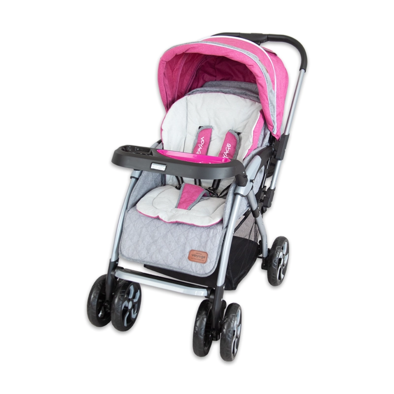COCHE CUNA VOYAGE VG710 ROSADO - 1