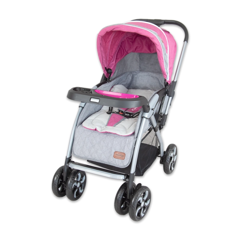 COCHE CUNA VOYAGE VG710 ROSADO - 3