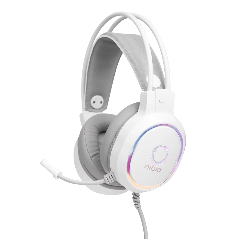 AUDÍFONOS GAMER NIBIO HEADSET ZIGMA PC PS XBOX RGB ROSADO - 1