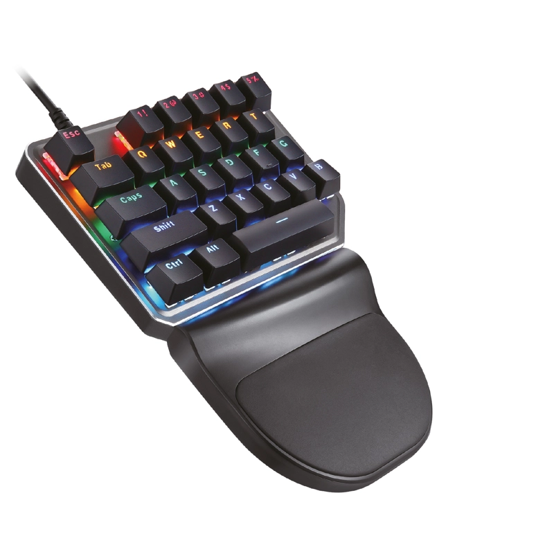 TECLADO GAMER UNIVERSAL NIBIO UNA MANO ONE MECANICO LUCES RGB SWITCH - 2
