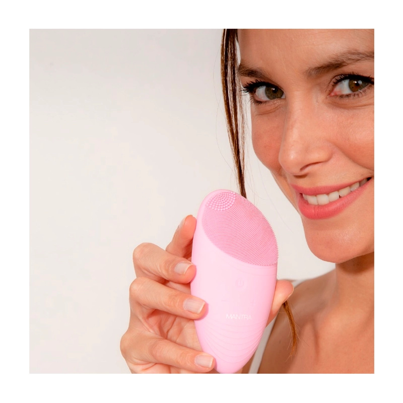 LIMPIADOR FACIAL Y MASAJEADOR MANTRA PLÁSTICO SILICONE2 ROSADO - 4