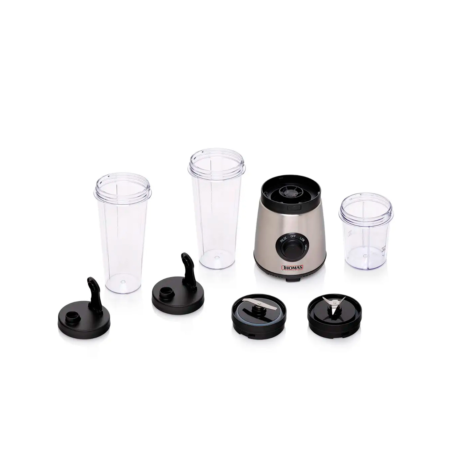 LICUADORA PERSONAL BLENDER THOMAS TH-300PB 600 ML INOX + ACC - 2