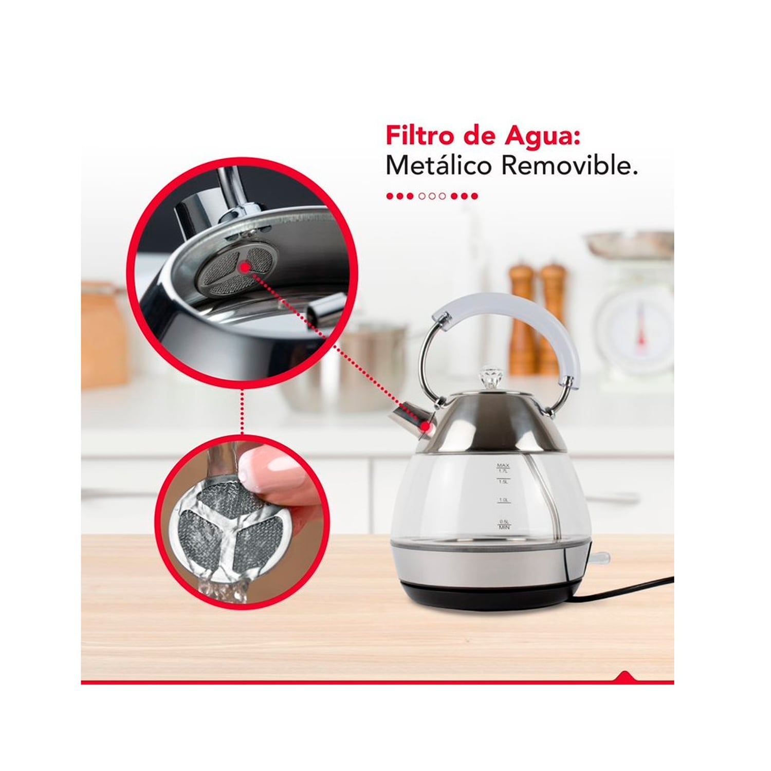 HERVIDOR VIDRIO TEMPLADO 1,7L THOR DIAMOND DESIGN - 3