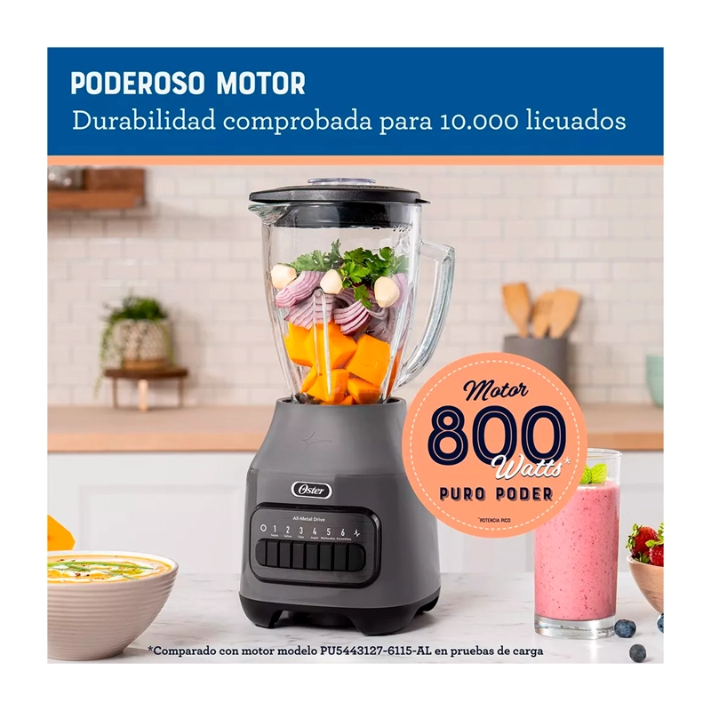 LICUADORA OSTER BLSTPEG-GPB VIDRIO 6 VEL + PULSO 800W GRIS - 4