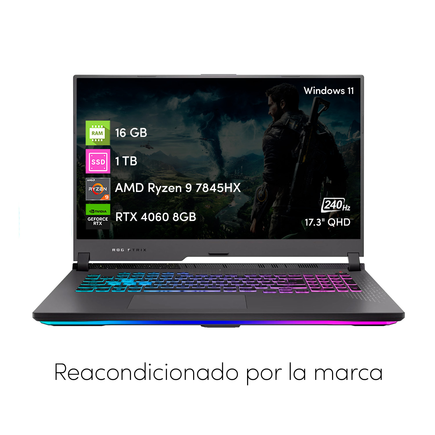 NOTEBOOK ASUS ROGSTRIX G17 RYZEN 9 16GB 1TB RTX4060 8GB 17.3 - 2