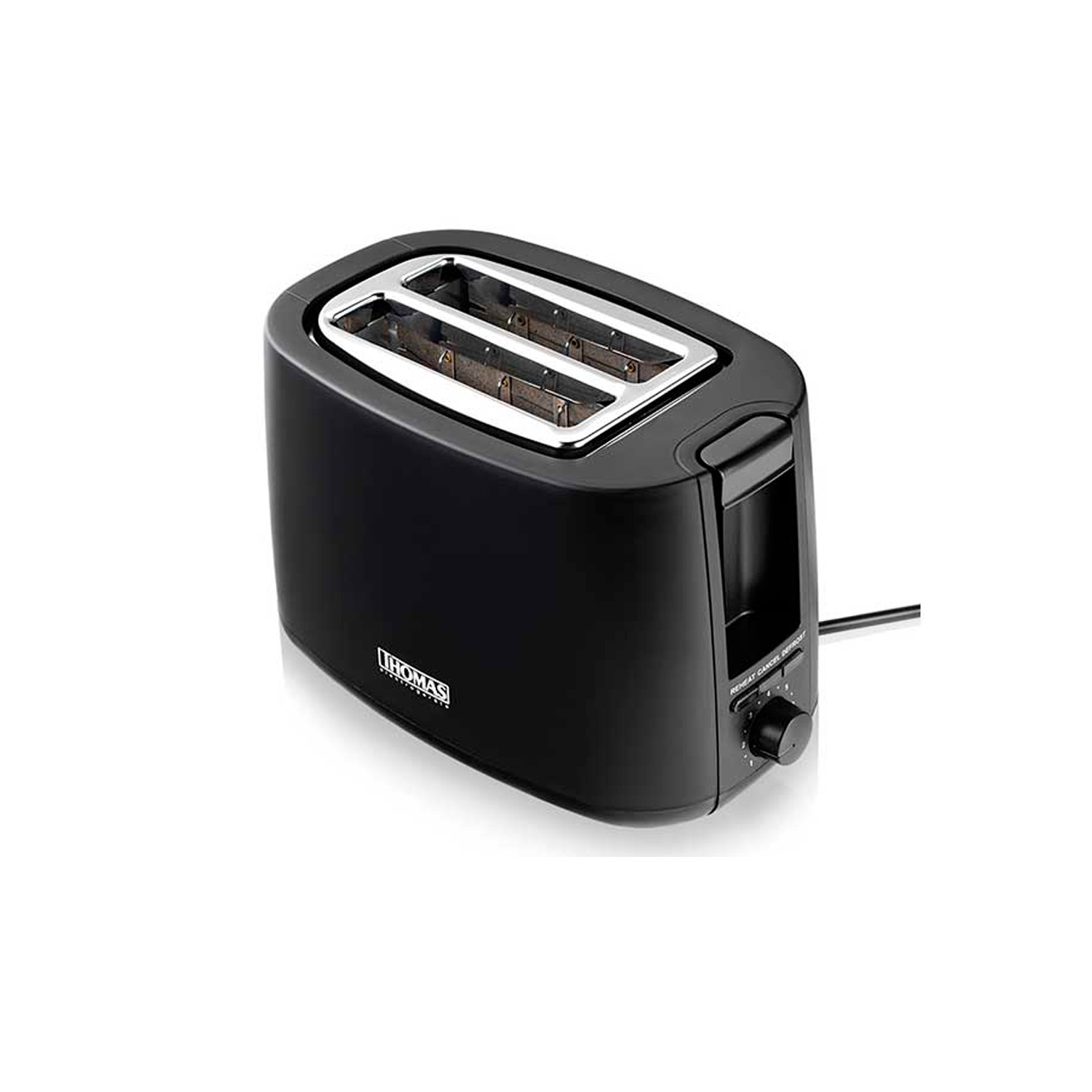 TOSTADOR THOMAS TH-117 2 REBANADAS 7 NIVELES 750W NEGRO - 3