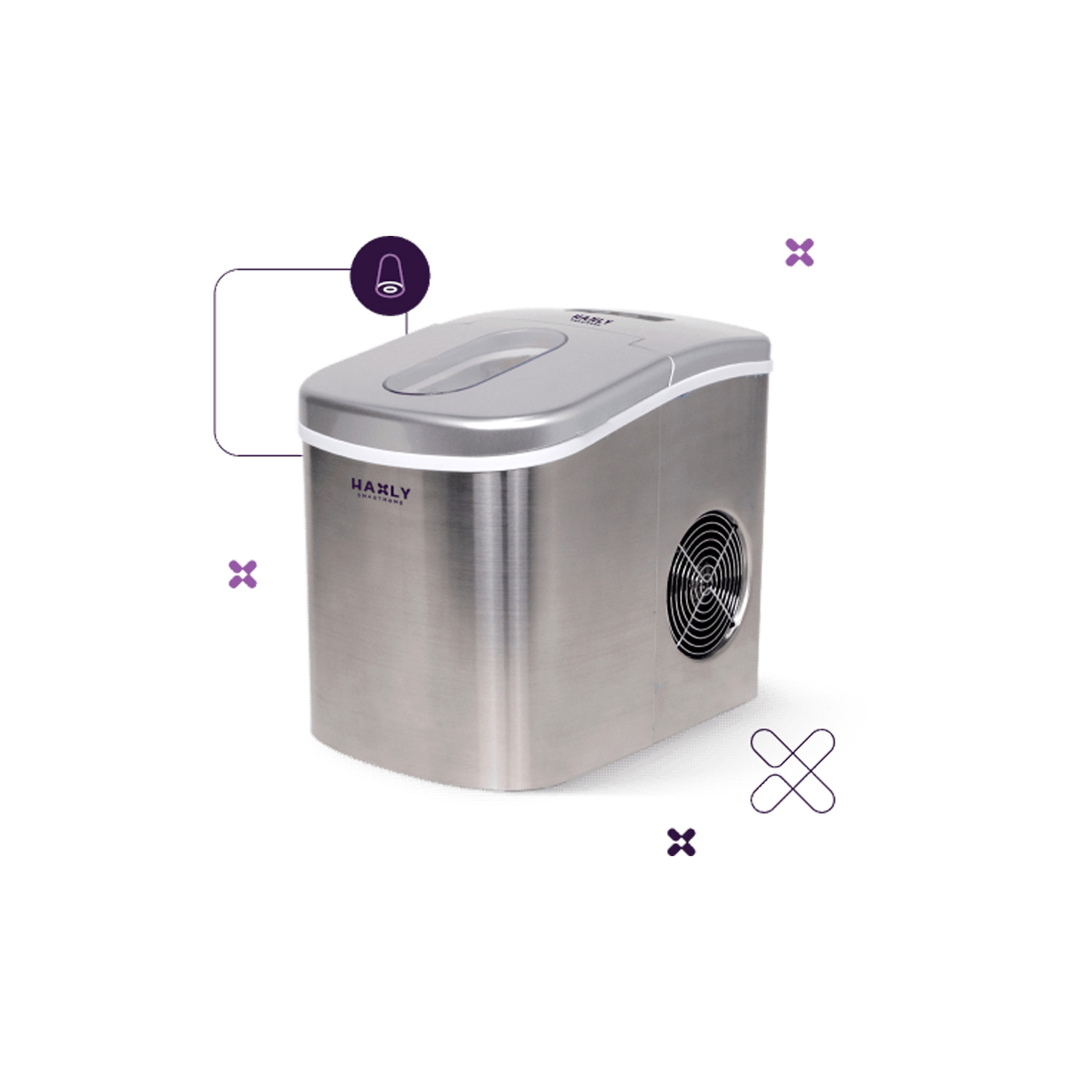 MÁQUINAS DE HIELO HAXLY GELO PORTÁTIL 12 KG/24H HIELO EN 8MIN - 4