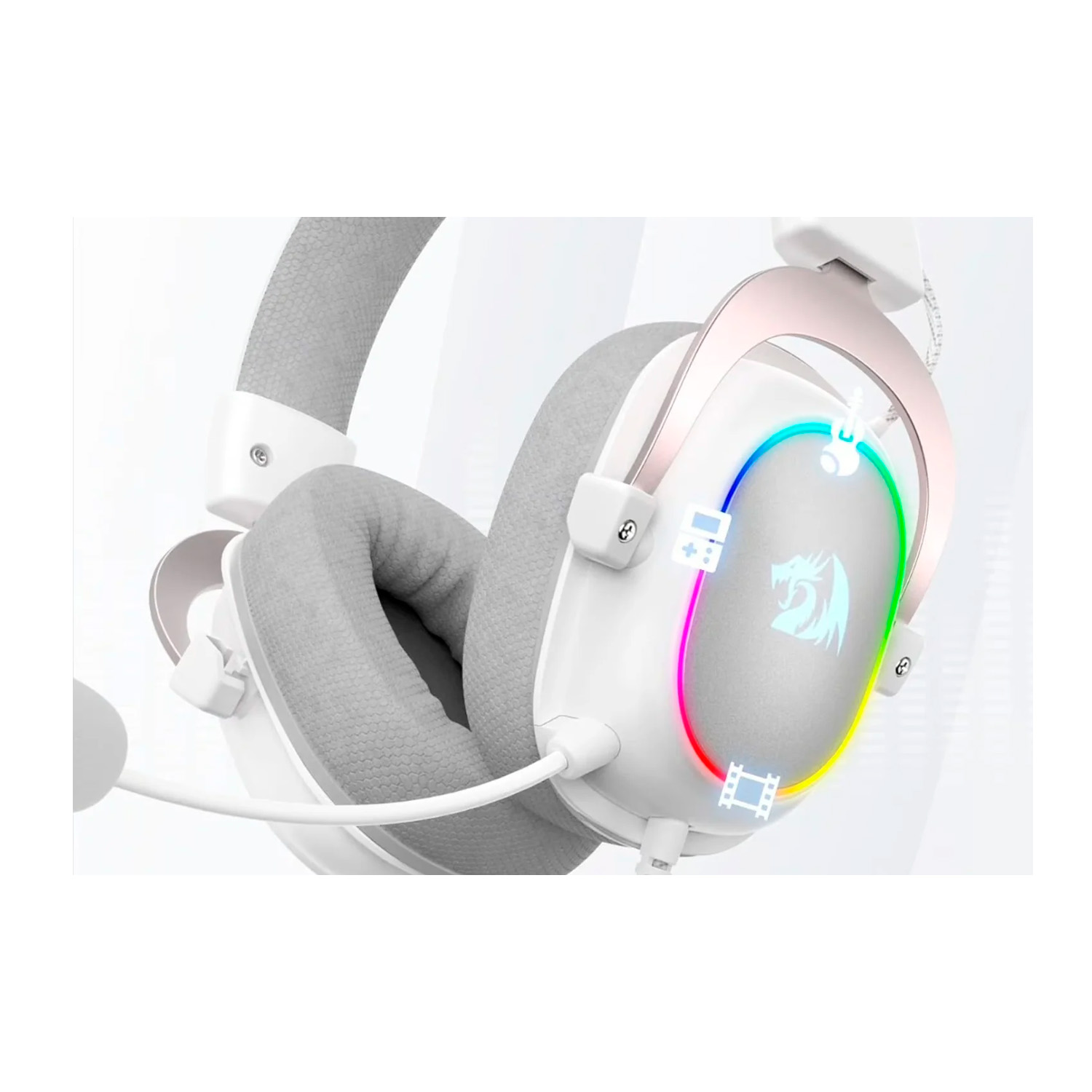 AUDIFONOS GAMER REDRAGON ZEUS X H510W RGB WHITE USB - 4