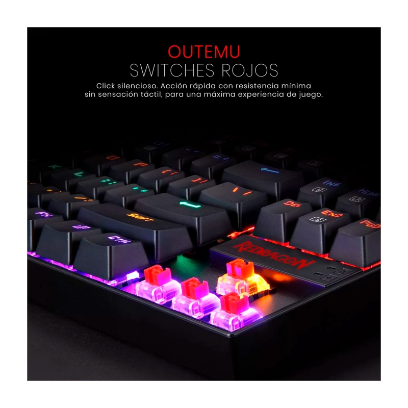 TECLADO GAMER REDRAGON KUMARA K552 RGB RED SWITCH ESP - 3