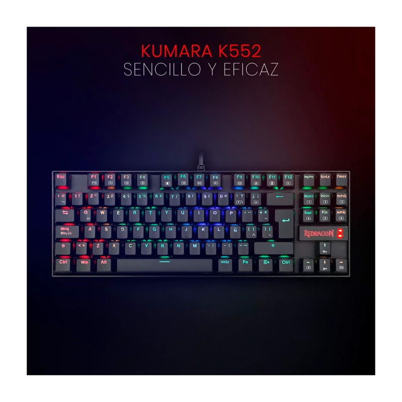 TECLADO GAMER REDRAGON KUMARA K552 RGB RED SWITCH ESP - 4