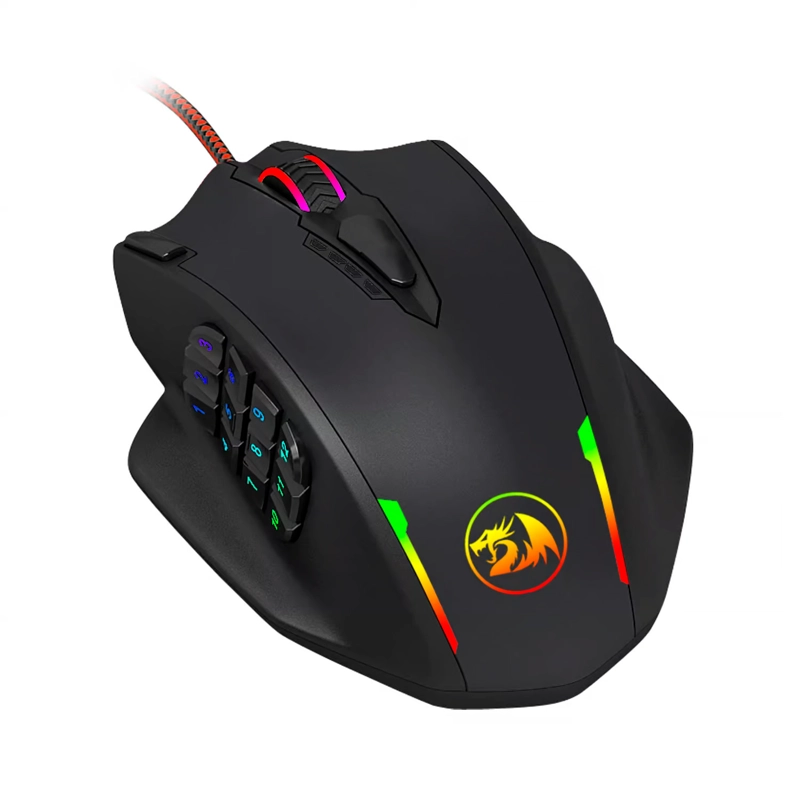 MOUSE GAMER REDRAGON M908 IMPACT RGB 12400DPI 18 BOTONES - 1