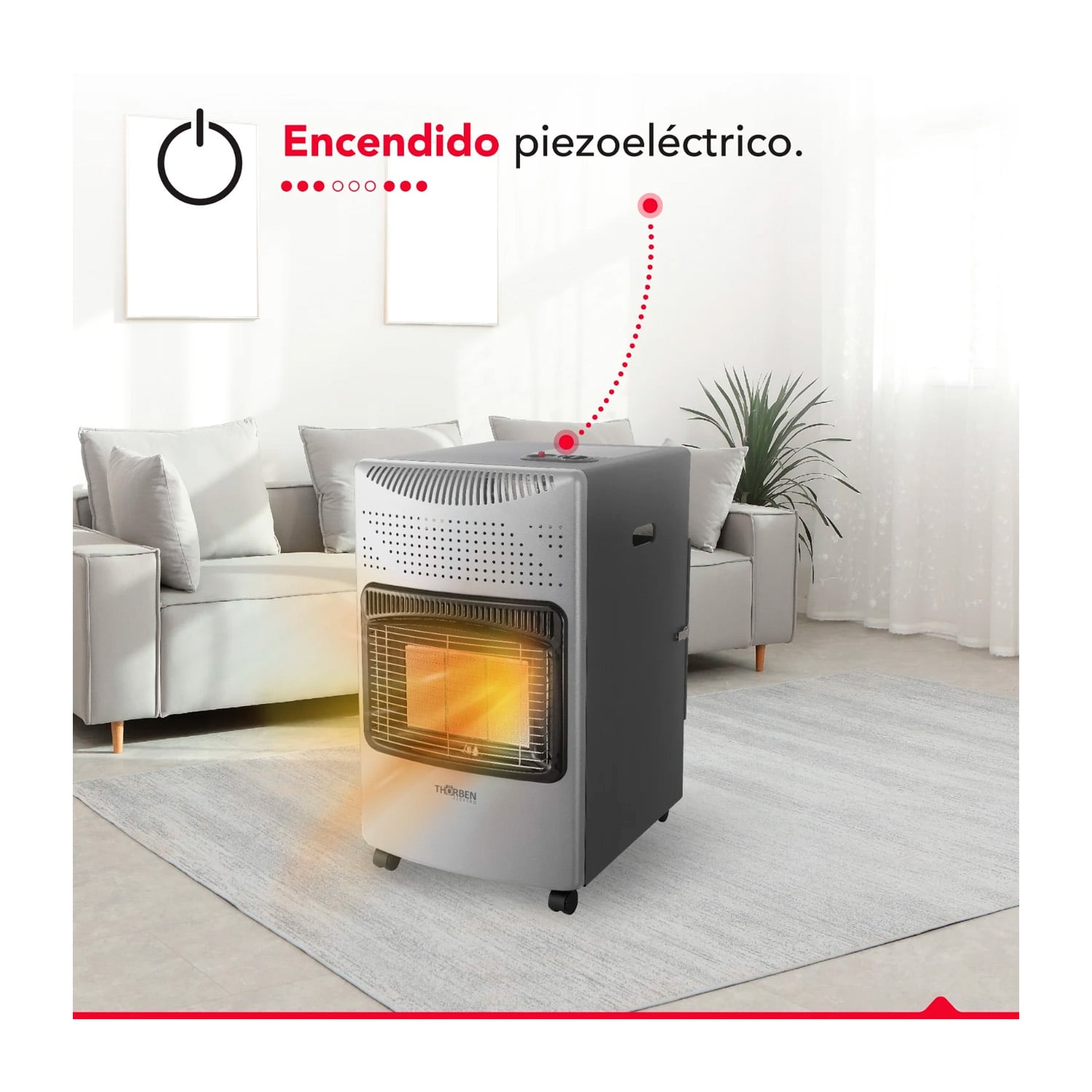 ESTUFA GAS THORBEN GL 15K PLATEADA - 5