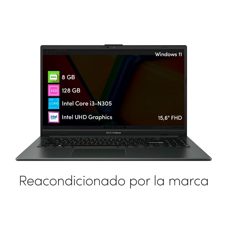 NOTEBOOK ASUS VIVOBOOK GO INTEL i3 8GB 128GB SSD 15.6' FHD REACONDICIONADO - 4