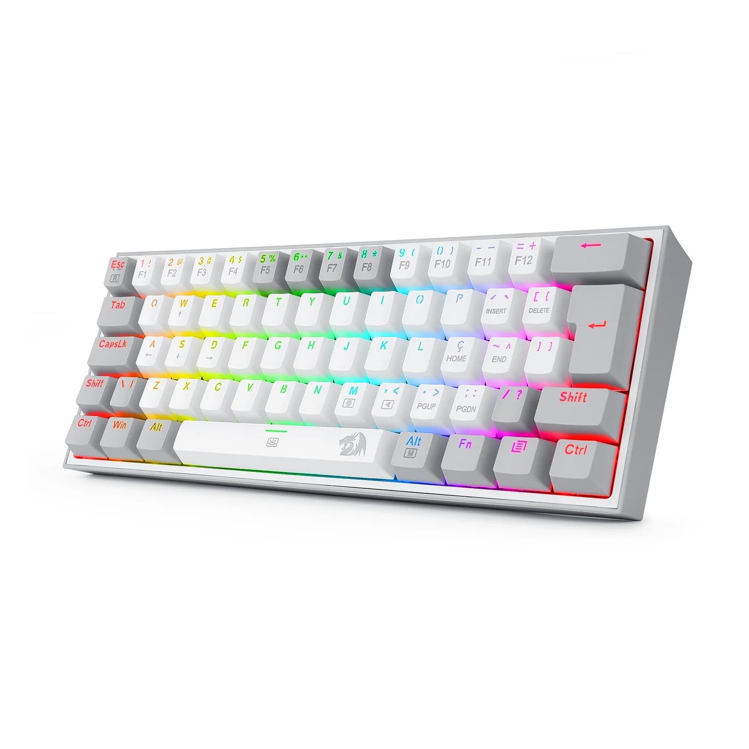 TECLADO GAMER REDRAGON K617 FIZZ RGB WHITE/GREY - 2