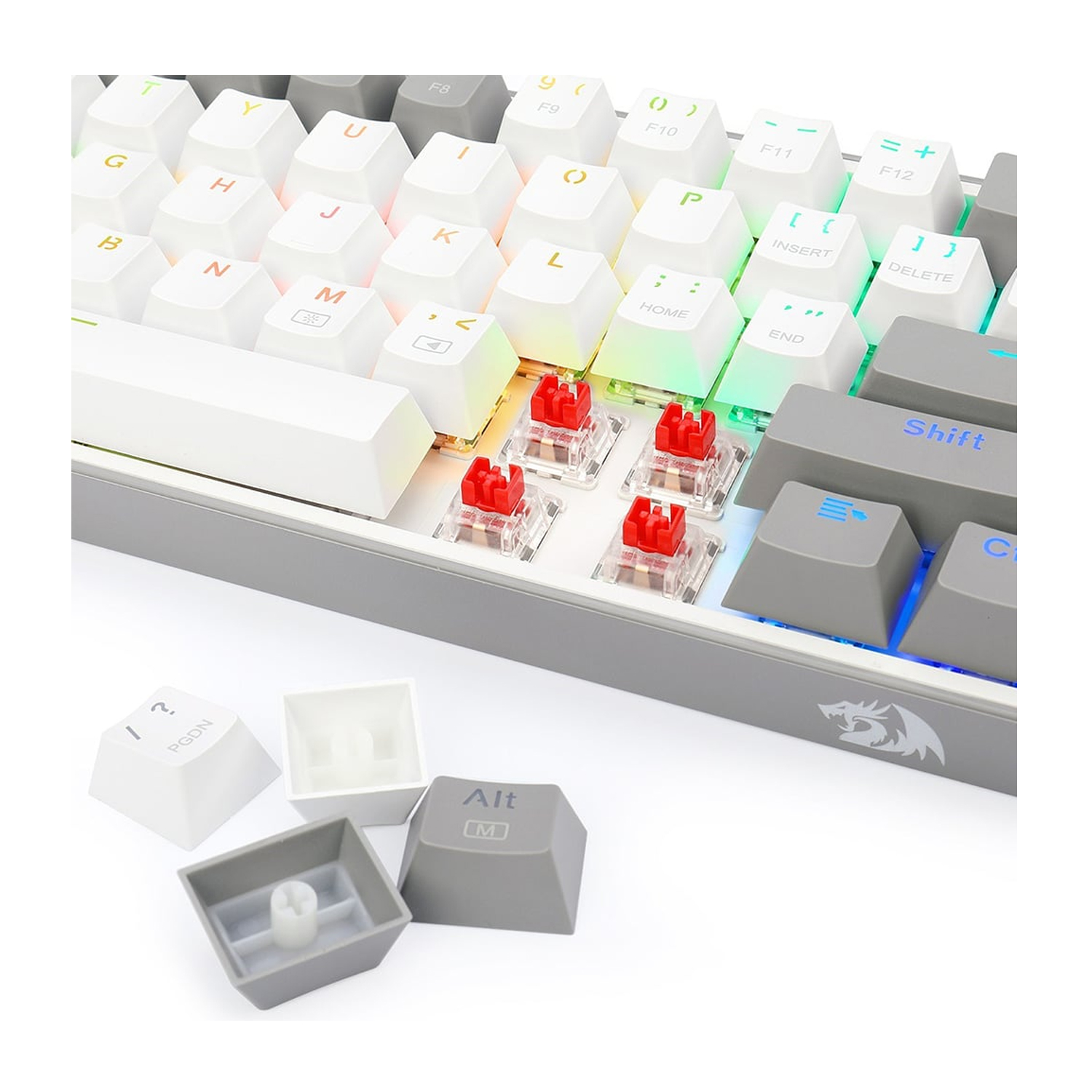 TECLADO GAMER REDRAGON K617 FIZZ RGB WHITE/GREY - 3