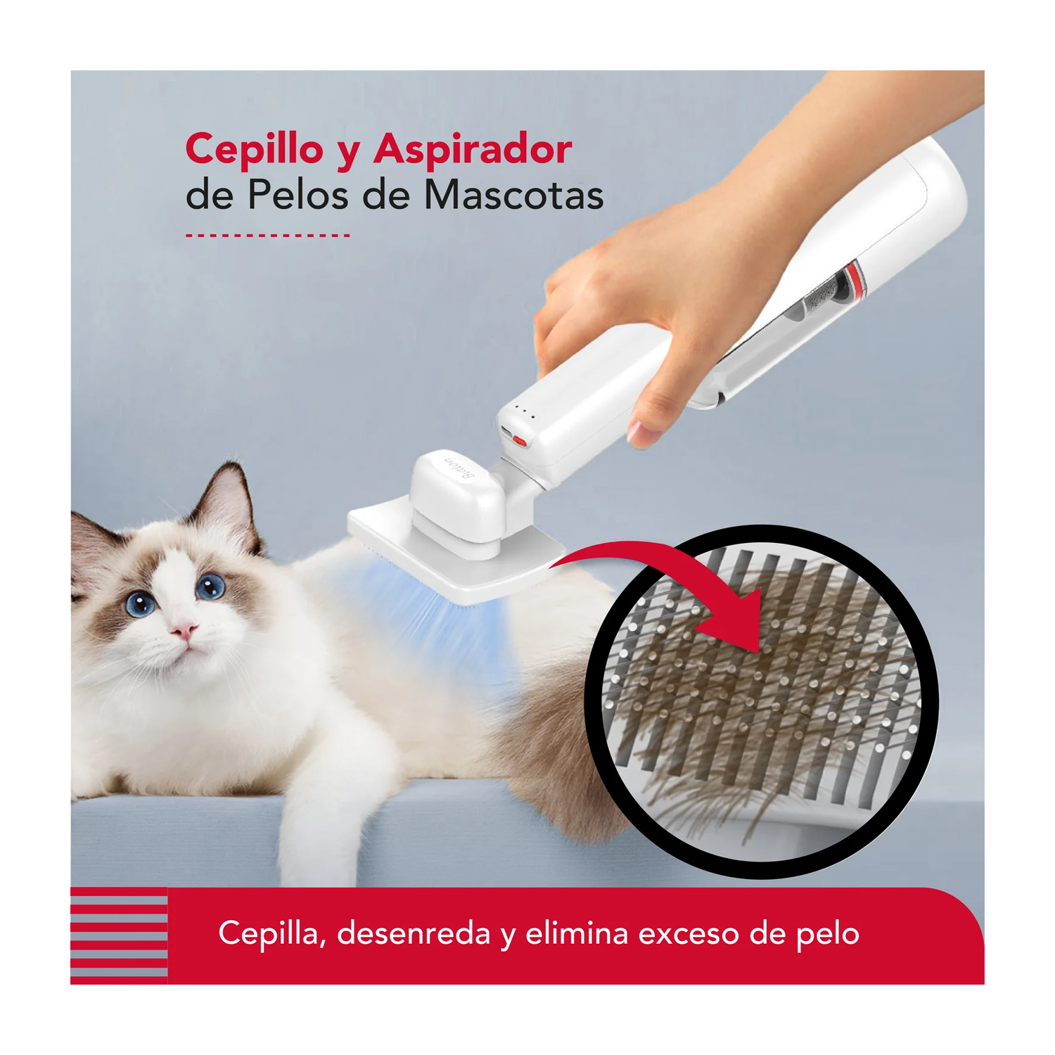 CEPILLO Y ASPIRADORA THORBEN CORDLESS USB PET VAC - 3