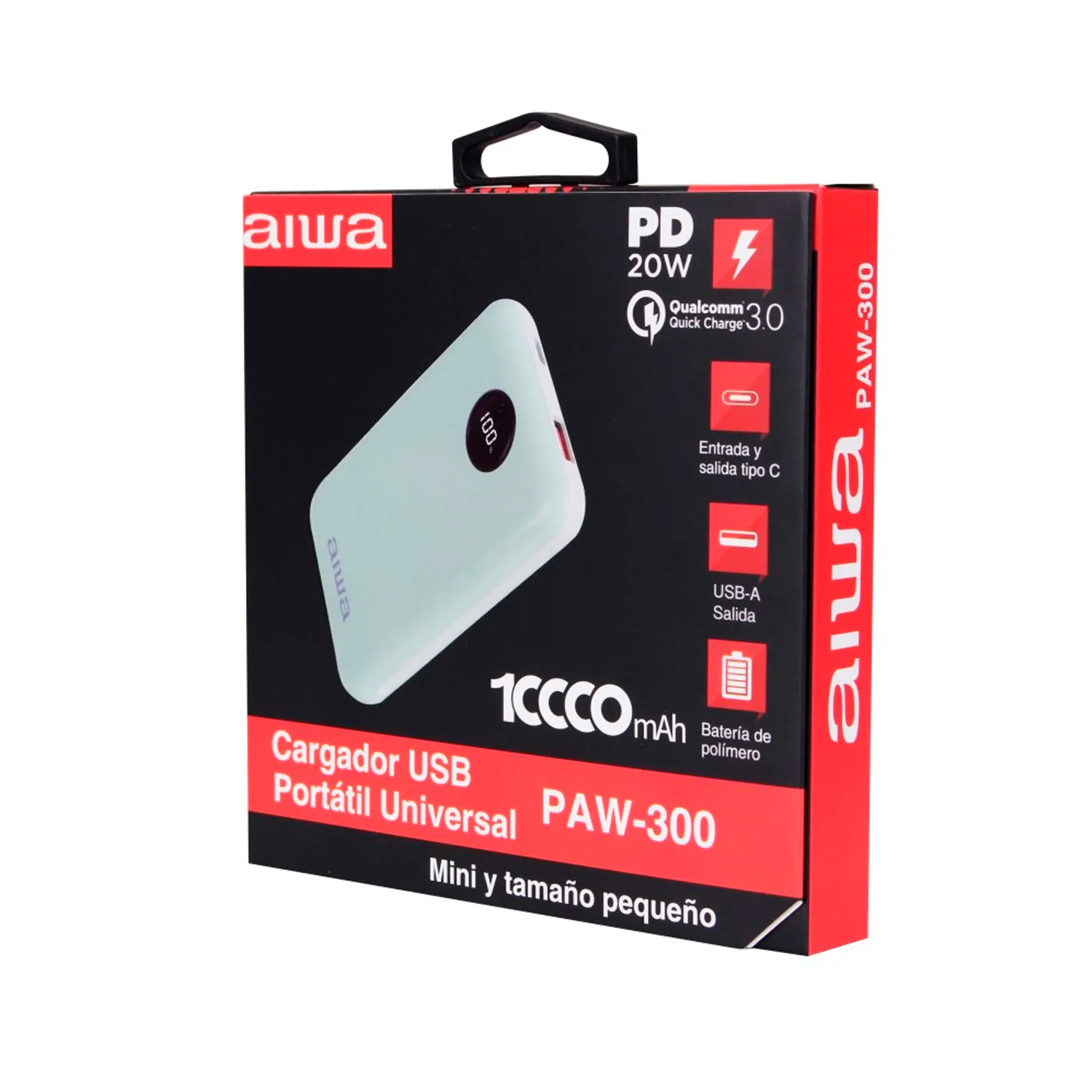 CARGADOR PORTATIL POWERBANK AIWA AW-PAW300 10000 MAH CABLE TIPO C - 4