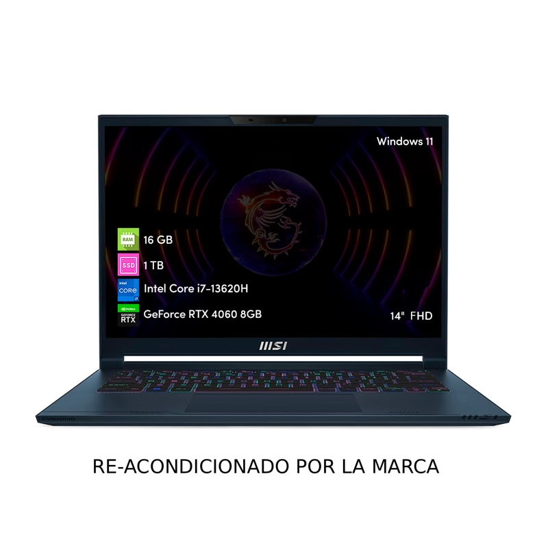 NOTEBOOK GAMER MSI STEALTH STUDIO INTEL I7 16GB 1TB SSD RTX4060 14' FHD WIN11 - 5