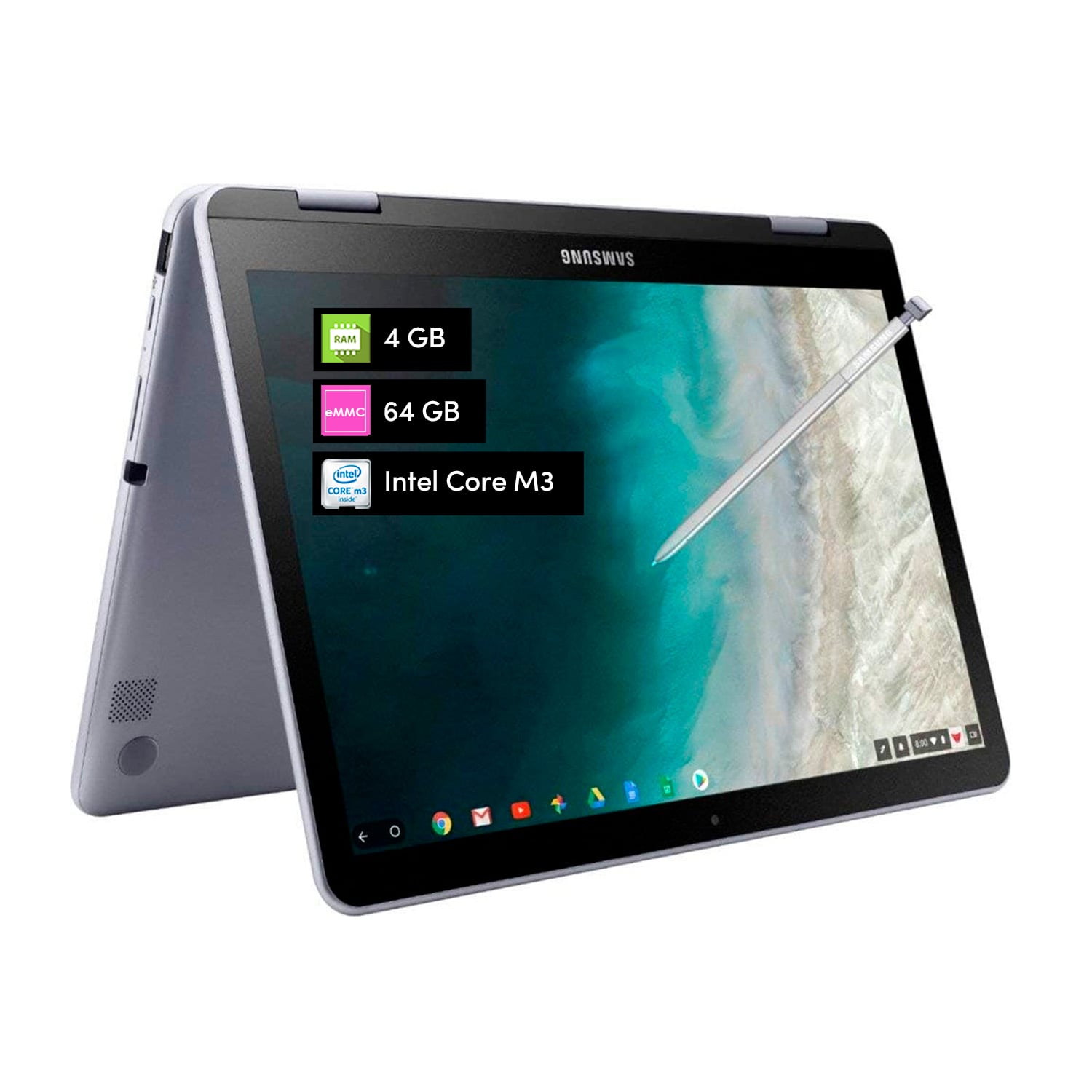 NOTEBOOK 2 EN 1 SAMSUNG PLUS INTEL CORE 4GB 64GB 12.2' TACTIL 360° CHROME OS - 1