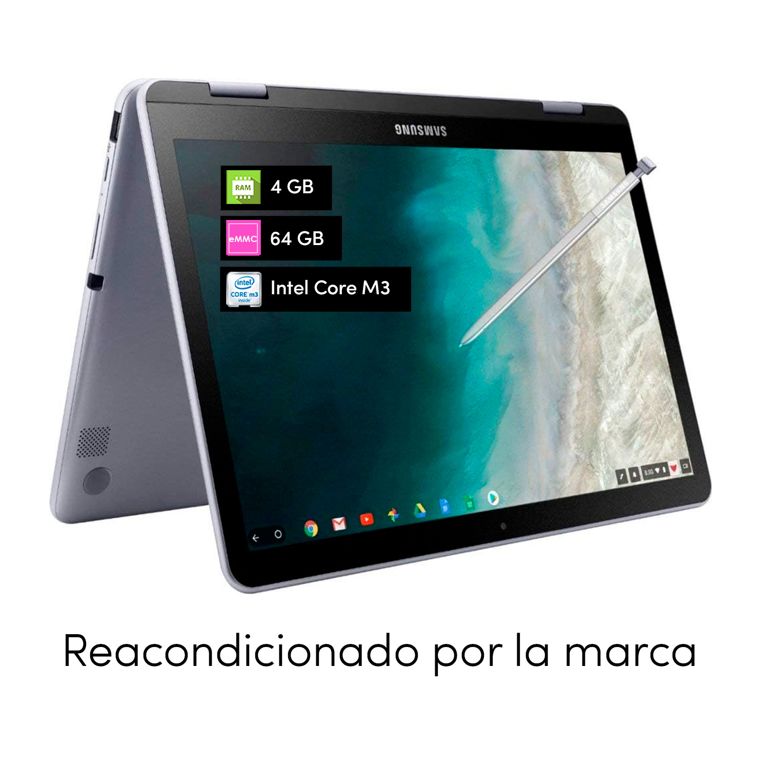 NOTEBOOK 2 EN 1 SAMSUNG PLUS INTEL CORE 4GB 64GB 12.2' TACTIL 360° CHROME OS - 5