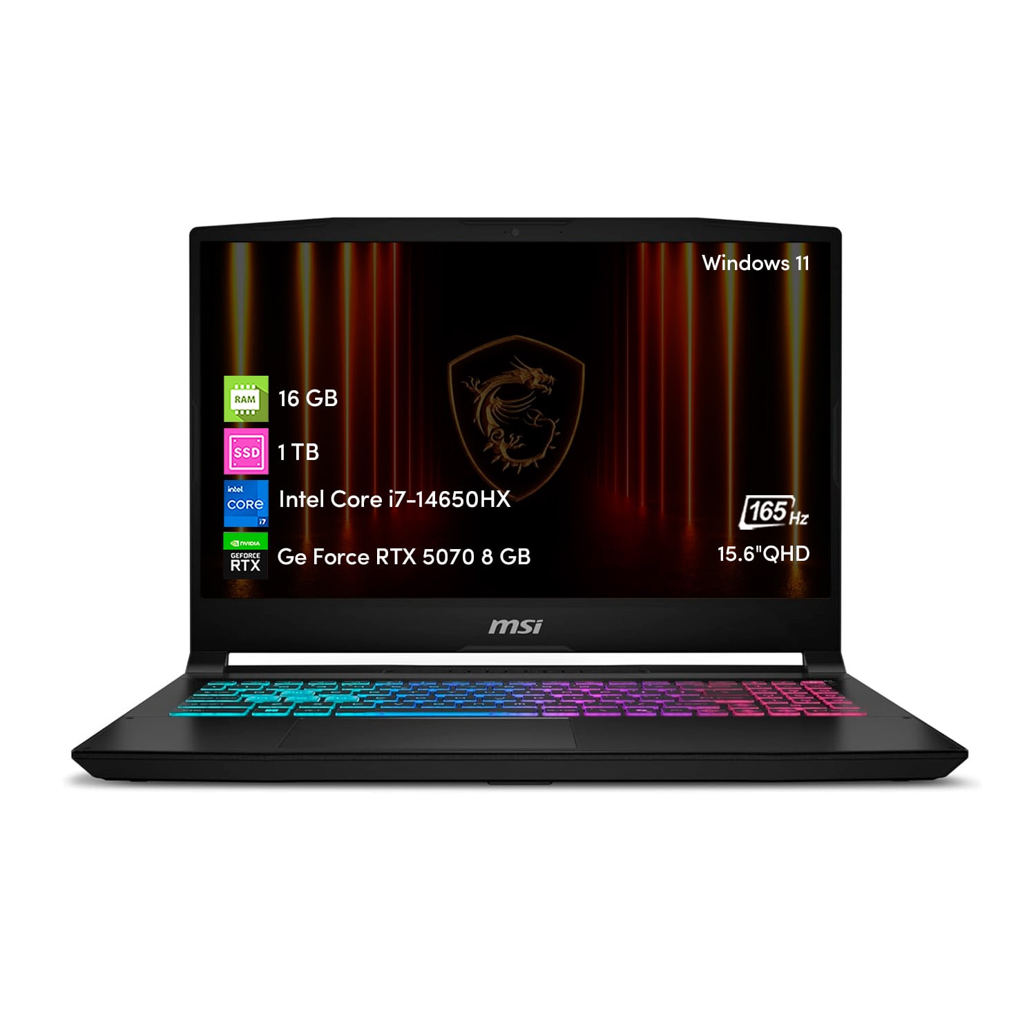 NOTEBOOK GAMER MSI KATANA INTEL I7 16GB 1TB SSD RTX5070 15.6 QHD WIN11