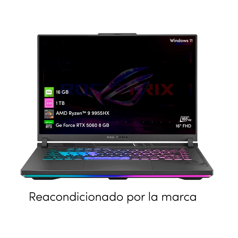 NOTEBOOK GAMER ASUS ROG STRIX G16 RYZEN 9 16GB 1TB SSD RTX5060 16' FHD WIN11 - 5