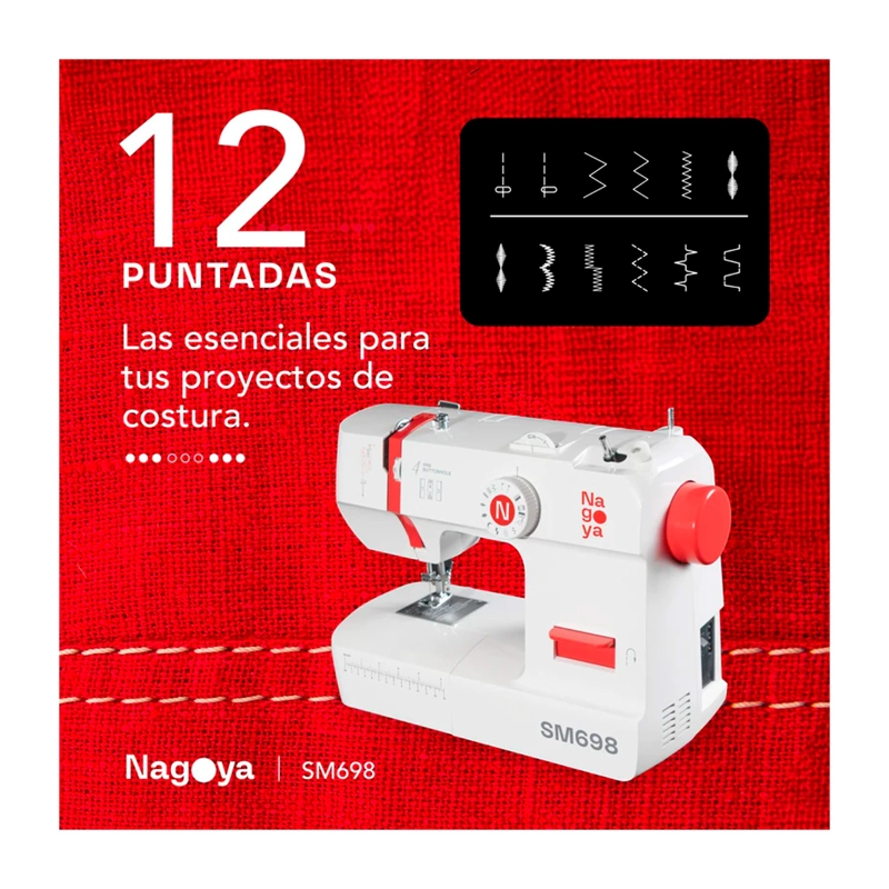 MAQUINA DE COSER NAGOYA SM698 12 PUNTADAS - 3