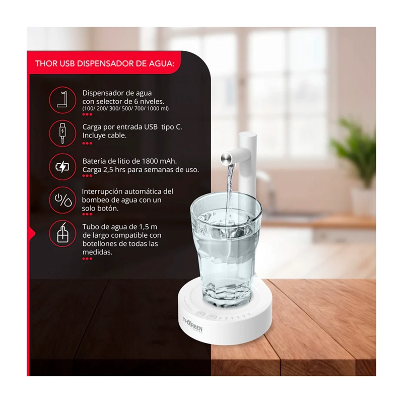DISPENSADOR DE AGUA THORBEN USB WATER TABLE DISPENSER - 3