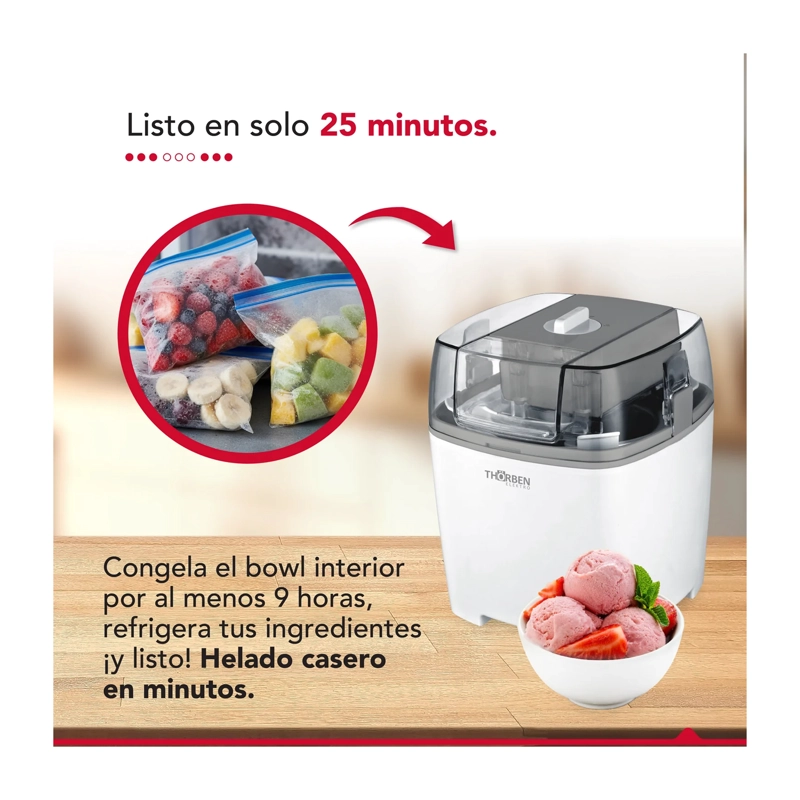 MAQUINA DE HELADOS THORBEN ICE CREAMY 1.5L - 5