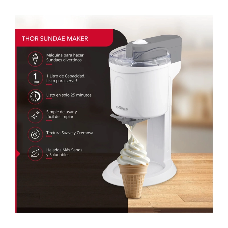 MAQUINA DE HELADOS THORBEN SUNDAE MAKER 1L - 4