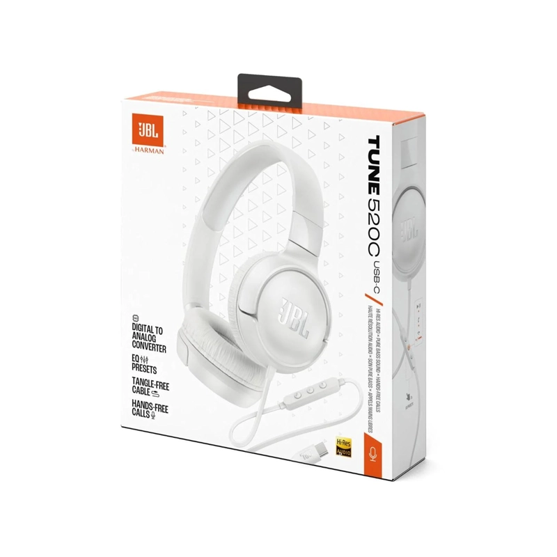 AUDIFONOS JBL TUNE 520C USB-C BLANCO - 4