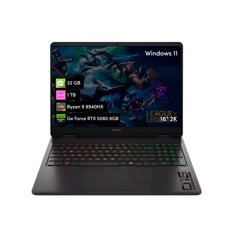 NOTEBOOK GAMER HP OMEN 16 RYZEN 9 32GB 1TB SSD RTX5060 16' 2K W11 - 1