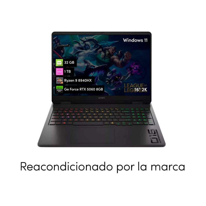 NOTEBOOK GAMER HP OMEN 16 RYZEN 9 32GB 1TB SSD RTX5060 16' 2K W11 - 5
