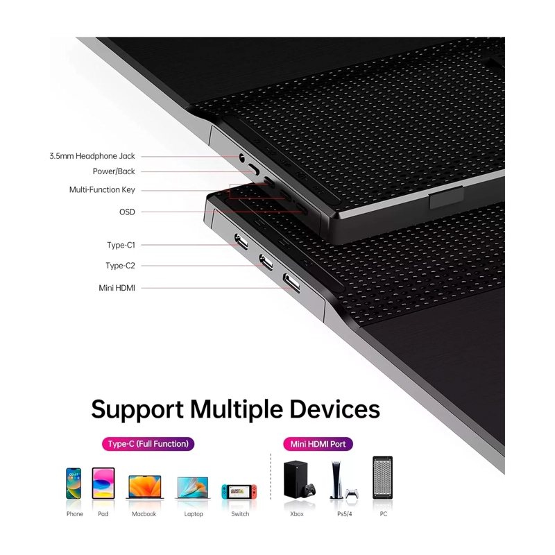 MONITOR PORTATIL YXK 15.6' FHD USB-C HDMI ULTRA SLIM - 2